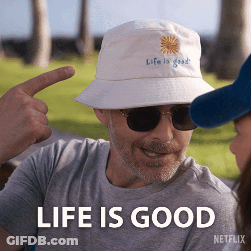 Man In White Hat Saying Life Is Good GIF