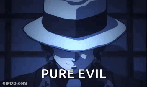 Man In White Hat Saying Pure Evil GIF
