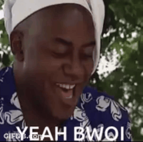 Man In White Headband And Blue Shirt Laughing GIF