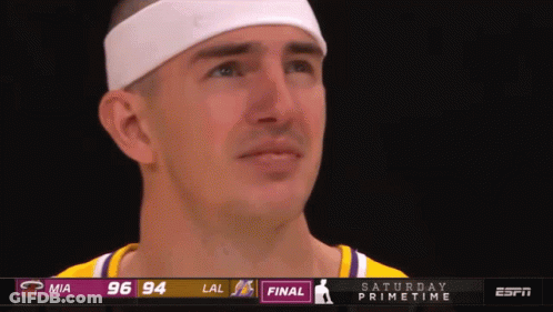 Man In White Headband Crying Watching Basketball GIF