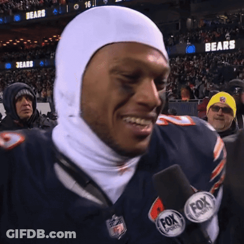Man In White Hood And Bears Jersey GIF