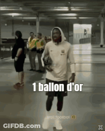 Man In White Hoodie Holding Soccer Ball Says 1 Ballon D'Or GIF