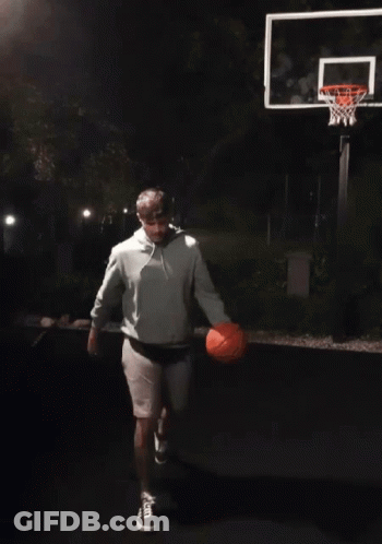 Man In White Hoodie Playing Basketball GIF