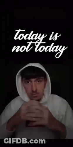 Man In White Hoodie Saying Today Is Not Today GIF