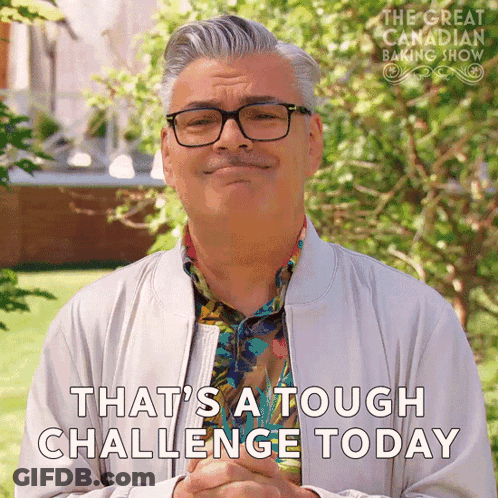Man In White Jacket And Glasses Says Tough Challenge Today GIF