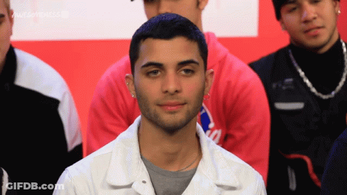 Man In White Jacket And Pink Sweatshirt GIF
