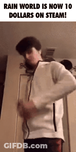 Man In White Jacket Dancing Rain World $10 Steam GIF