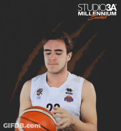 Man In White Jersey Holding Basketball GIF