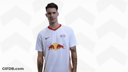 Man In White Jersey With Red Bulls GIF