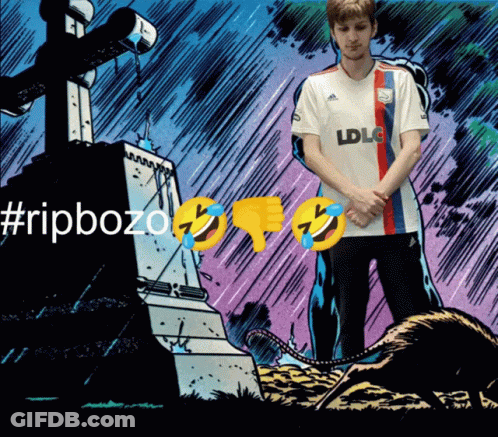 Man In White LDLC Jersey At Grave GIF