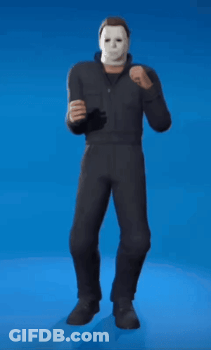 Man In White Mask Standing On One Leg GIF