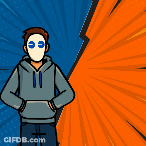 Man In White Mask Using Apple Laptop GIF