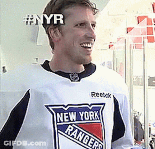 Man In White New York Rangers Jersey GIF