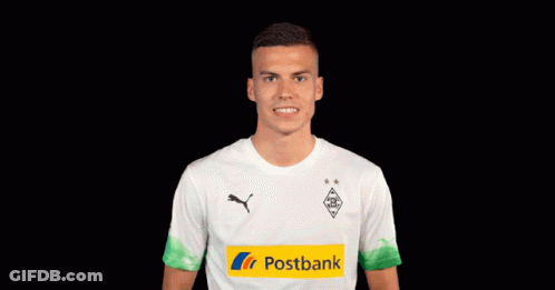 Man In White Postbank Shirt GIF