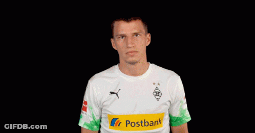 Man In White Postbank Shirt GIF