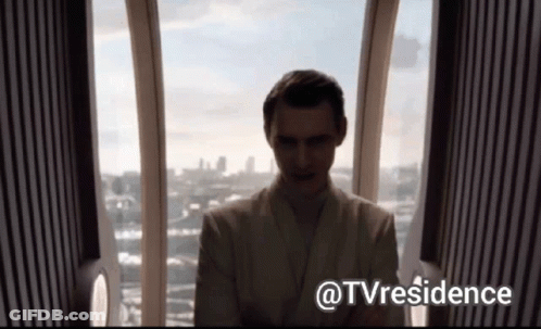 Man In White Robe In Front Of Window With @Tvresidence GIF