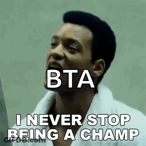 Man In White Robe Saying I Never Stop Being A Champ GIF