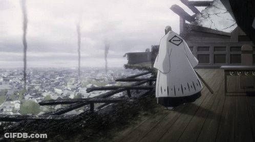 Man In White Robe With Diamond On Wooden Deck GIF