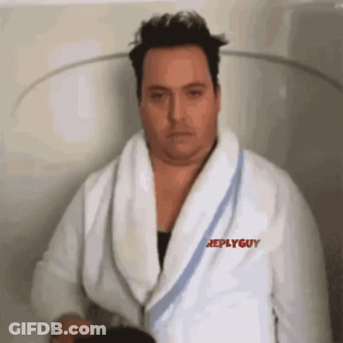 Man In White Robe With Reply Guy Sleeve GIF