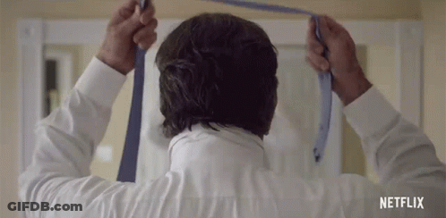 Man In White Shirt Adjusting Black Tie GIF
