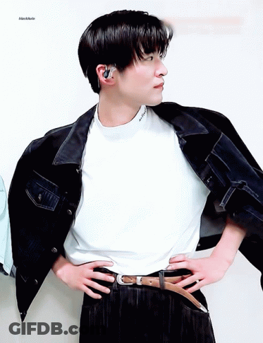 Man In White Shirt And Black Jacket Saying Attitude GIF