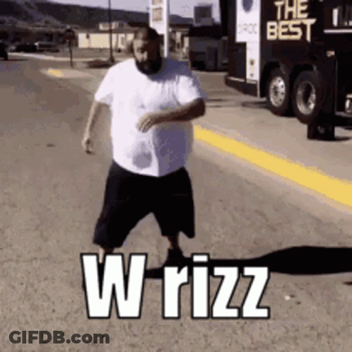 Man In White Shirt And Black Shorts Walking Past W Rizz GIF