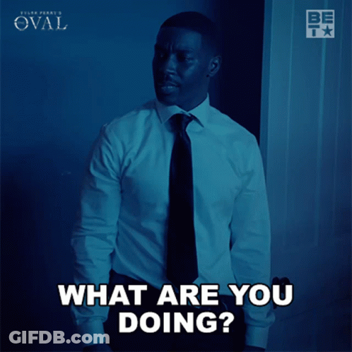 Man In White Shirt And Black Tie Asking What Are You Doing GIF