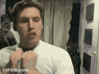 Man In White Shirt And Black Tie At Mirror GIF