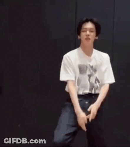 Man In White Shirt And Blue Shorts Dancing GIF