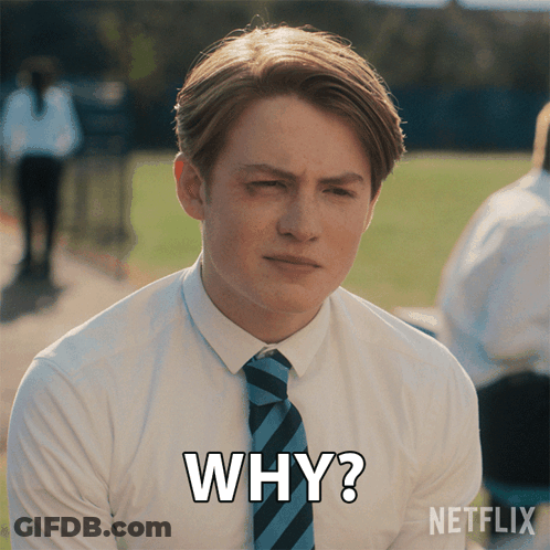 Man In White Shirt And Blue Tie Asking Why GIF