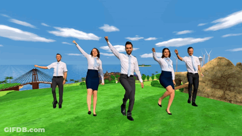 Man In White Shirt And Blue Tie Before Island GIF