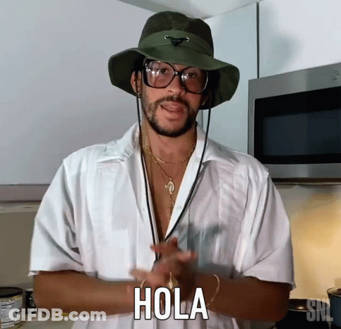 Man In White Shirt And Hat Says Hola GIF