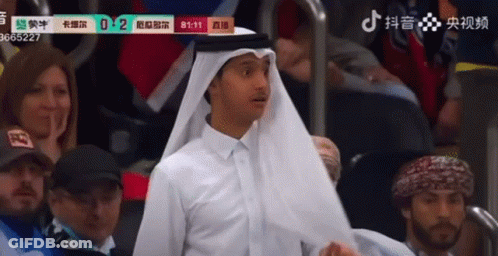 Man In White Shirt And Head Scarf Watching Game 0-2 GIF