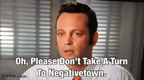 Man In White Shirt And Red Tie Saying Don't Turn Negative GIF