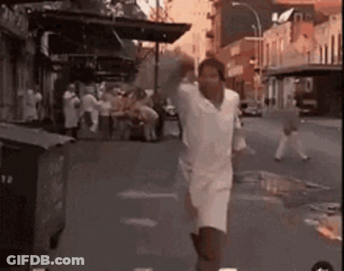Man In White Shirt And Shorts Running GIF