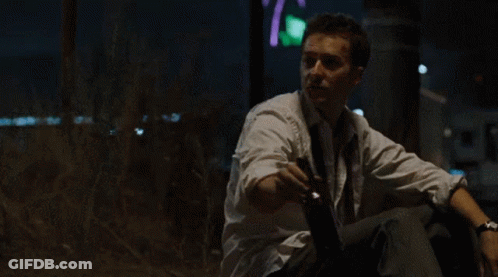 Man In White Shirt And Tie Holding Beer GIF