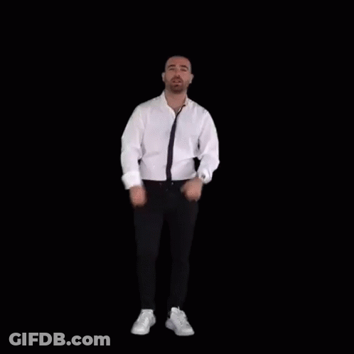Man In White Shirt And Tie Holding Red חג שמח Sign GIF