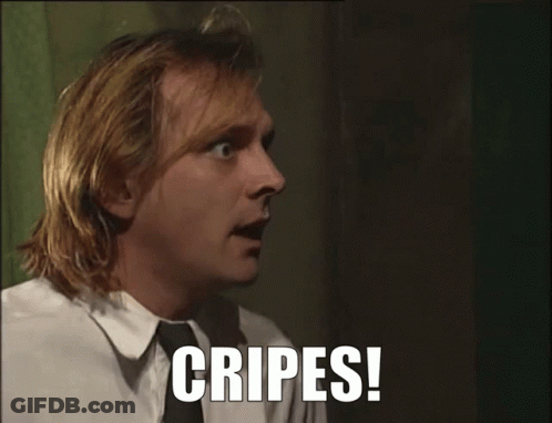 Man In White Shirt And Tie Saying Cripes GIF