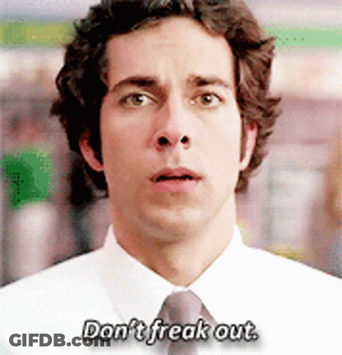 Man In White Shirt And Tie Saying Don't Freak Out GIF