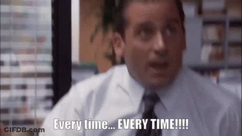 Man In White Shirt And Tie Saying Every Time GIF