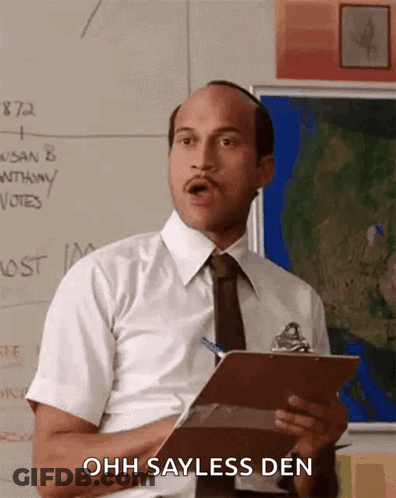 Man In White Shirt And Tie Saying Ohh Sayless Den GIF