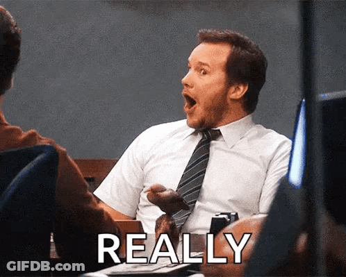 Man In White Shirt And Tie Saying Really GIF
