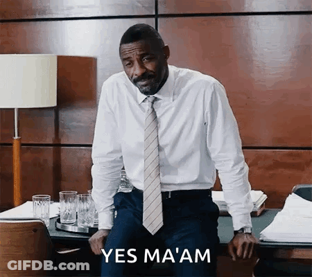 Man In White Shirt And Tie Saying Yes Ma'am GIF