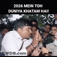 Man In White Shirt And Tie Says 2026 Mein Toh Duniya Khatam Hai GIF