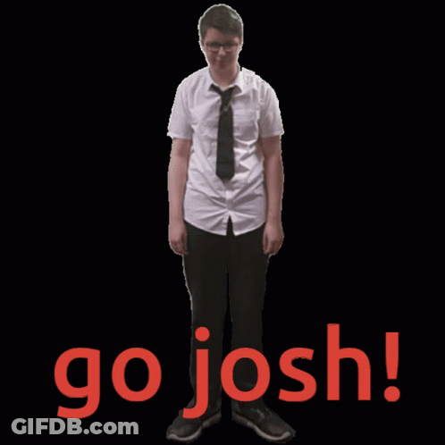 Man In White Shirt And Tie Says Go Josh In Red GIF