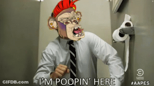 Man In White Shirt And Tie Says I'm Poopin Here GIF