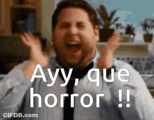 Man In White Shirt And Tie Screaming Ayy Que Horror GIF