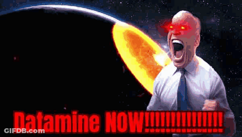 Man In White Shirt And Tie Screaming In Front Of Planet GIF
