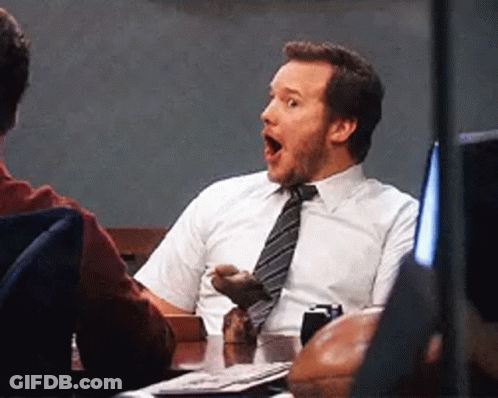 Man In White Shirt And Tie With Mouth Open GIF