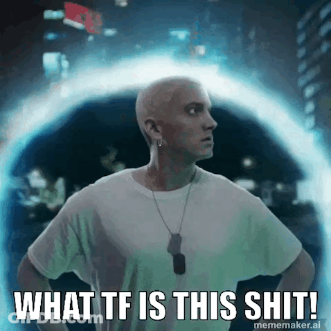Man In White Shirt Asking What TF Is This Shit GIF